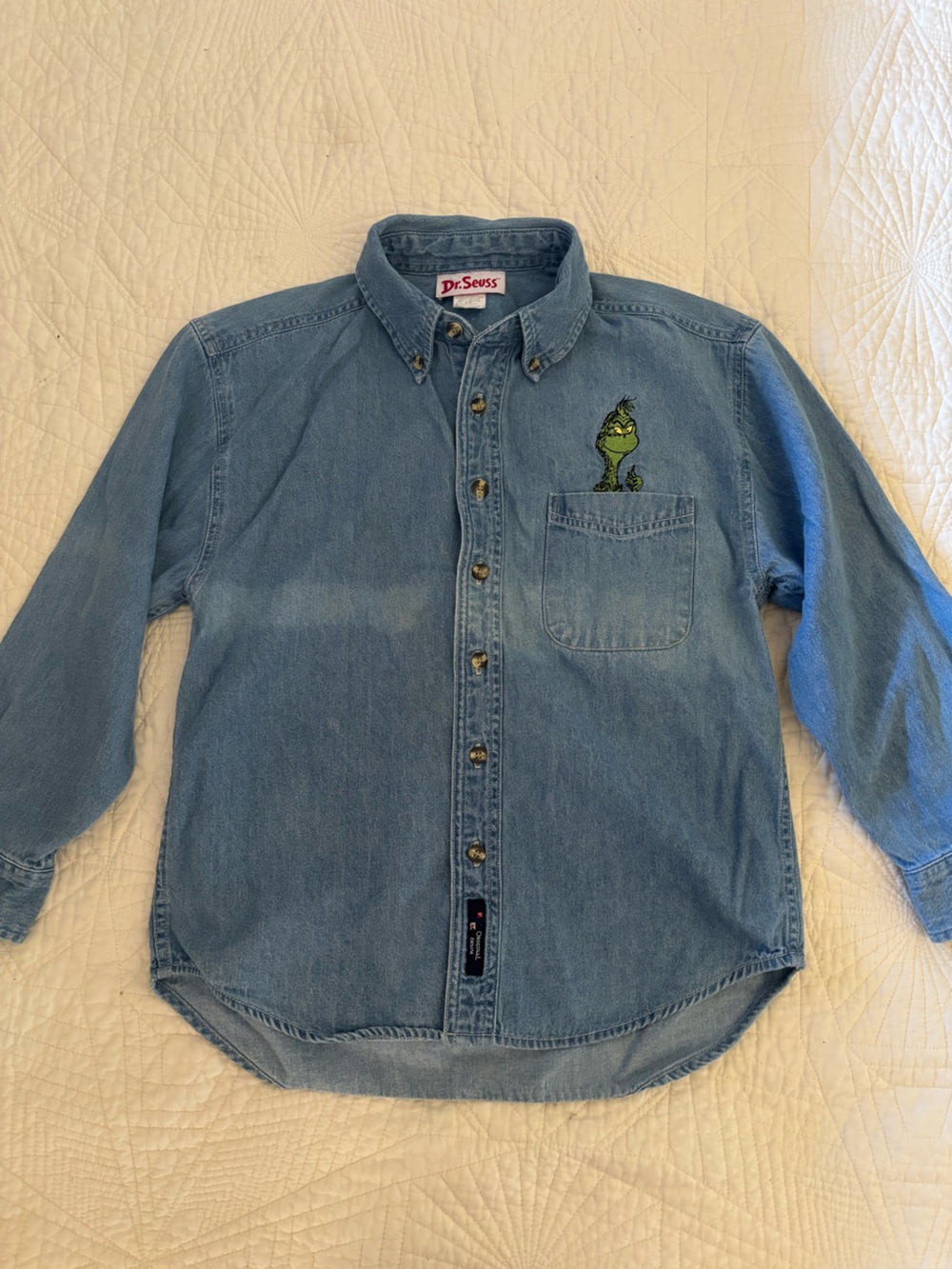 Dr Seuss Old Globe Theatre San Diego The Grinch Denim Shirt